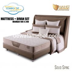 Divan + Kasur Ukuran 100 - Comforta Solid Spine Set 100 / Light Brown FREE Mattress Protector